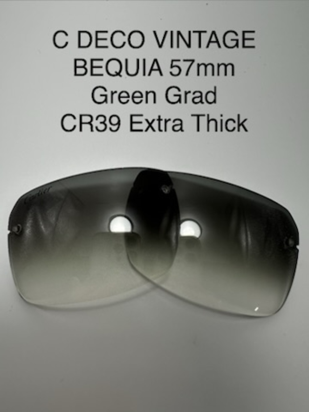 Cartier C Deco Bequia Rectangle Sunglasses Replacement Lenses 57mm Green Grad